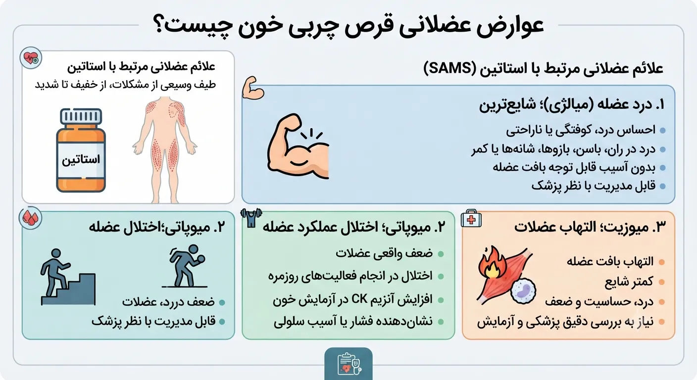 عوارض عضلانی قرص چربی خون عوارض عضلانی قرص چربی خون